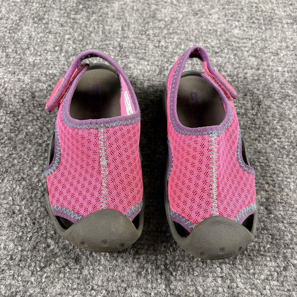 Crocs Swiftwater Sandals Girls 9 Pink Purple Sport Water Shoes Fisherman Beach